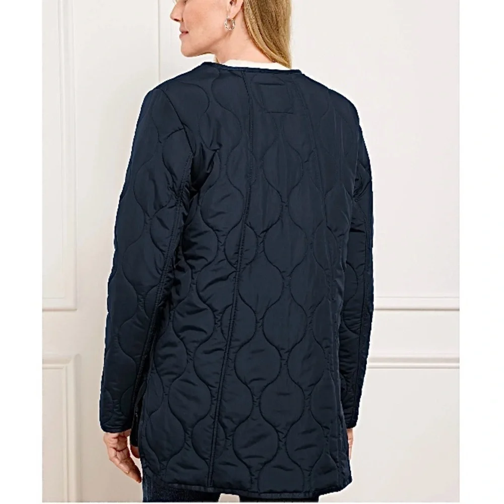 Talbots New Burgundy Quilted Barn Coat Small